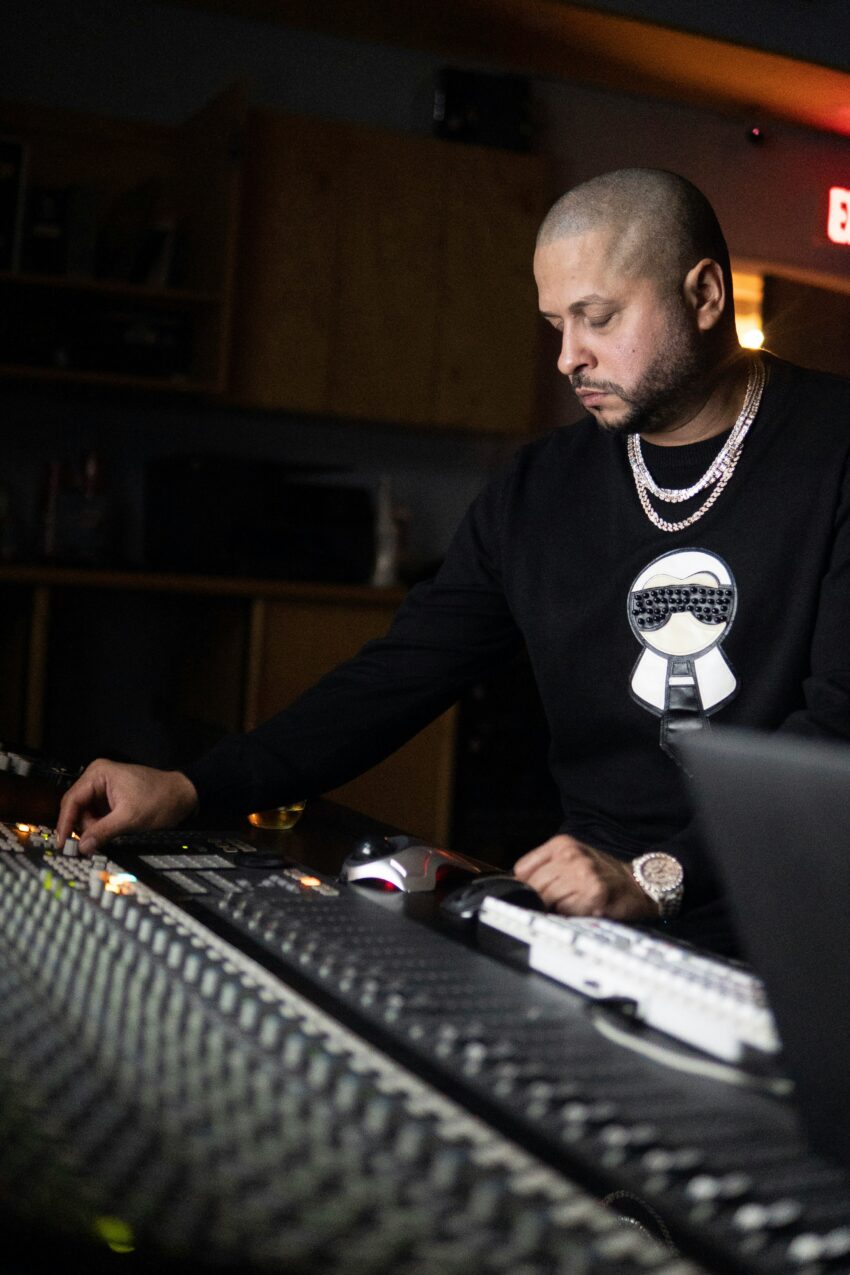 mix engineer at a mixing console