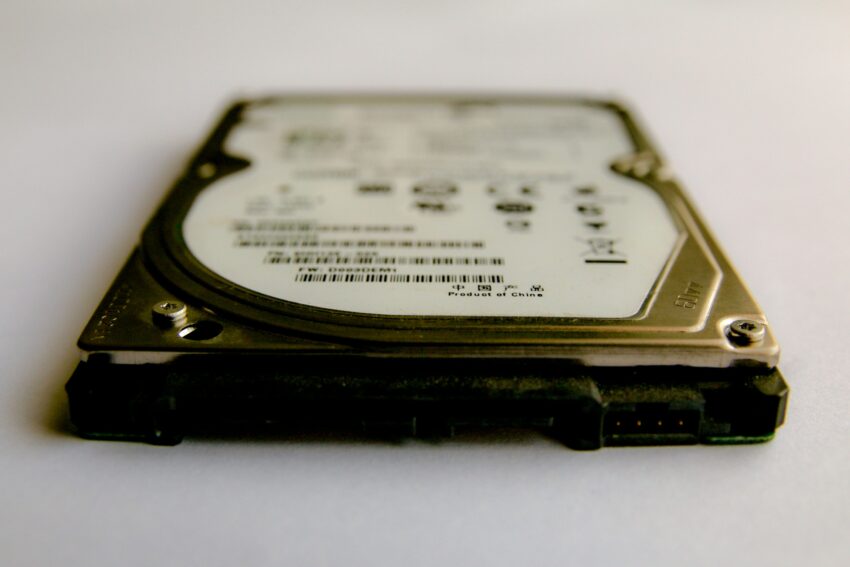 Hard disk drive holding archived mix sessions from past client projects
